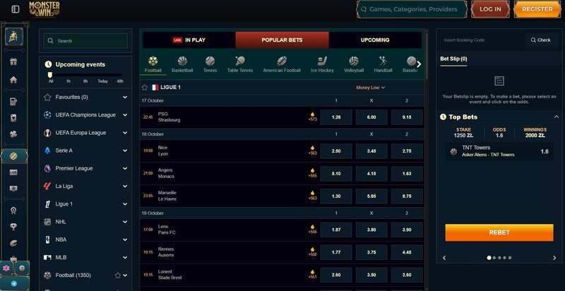 France - bonus sans dépôt monsterwin
